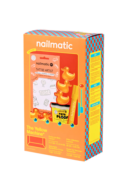 Zestaw Prezentowy do Kąpieli dla Dzieci - Nailmatic The Color Machine Yellow, Żółty, 4 szt.