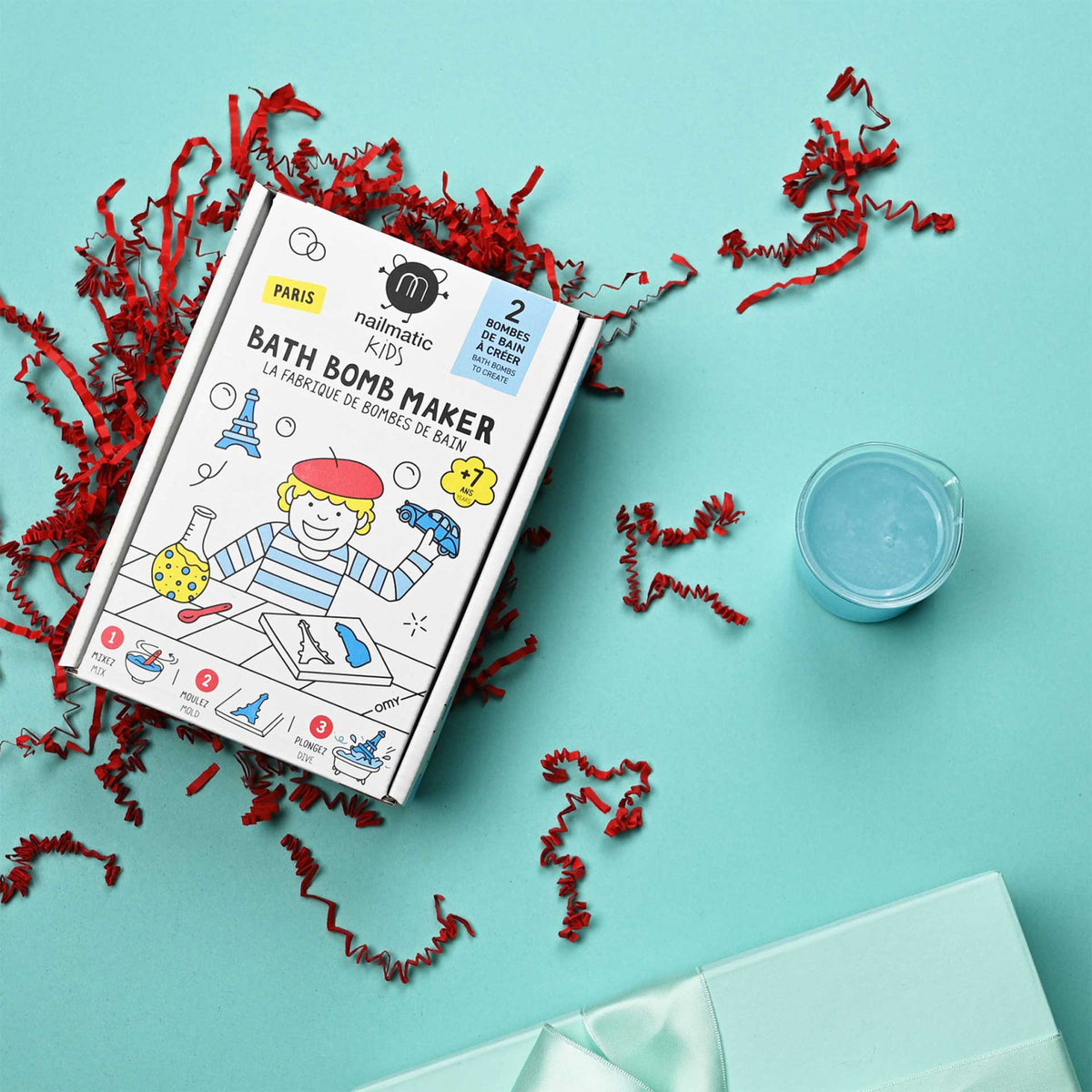Zestaw do Robienia Kul do Kąpieli dla Dzieci - Nailmatic Paris Bath Bomb Maker, Wieża Eiffla i Samochód