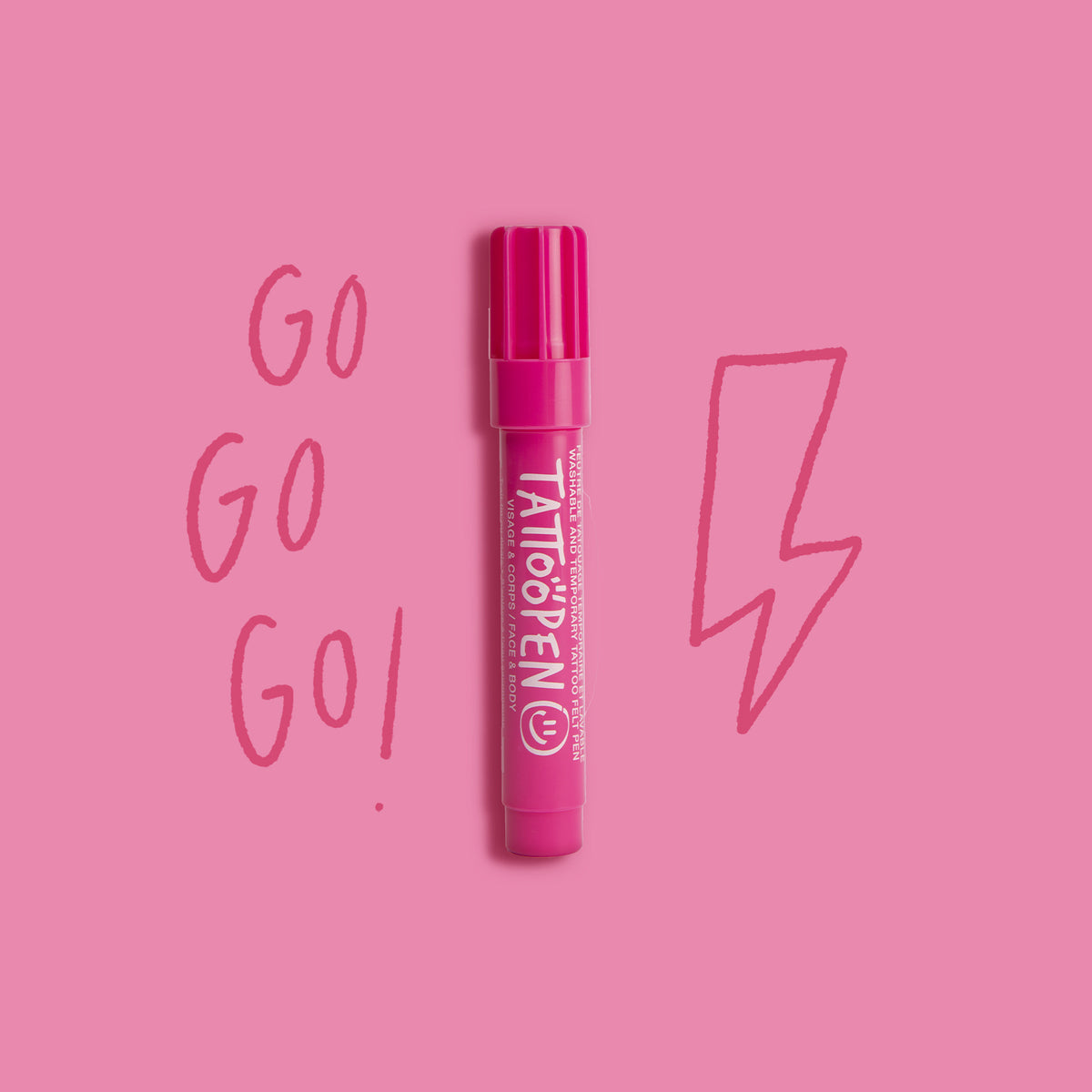 Zmywalny Marker do Ciała i Twarzy dla Dzieci, Różowy, 2,5 g - Nailmatic Tattoopen