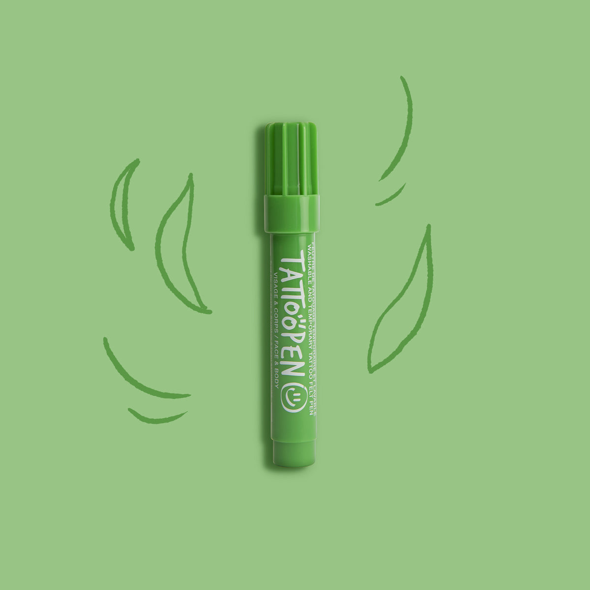 Zmywalny Marker do Ciała i Twarzy dla Dzieci, Zielony, 2,5 g - Nailmatic Tattoopen