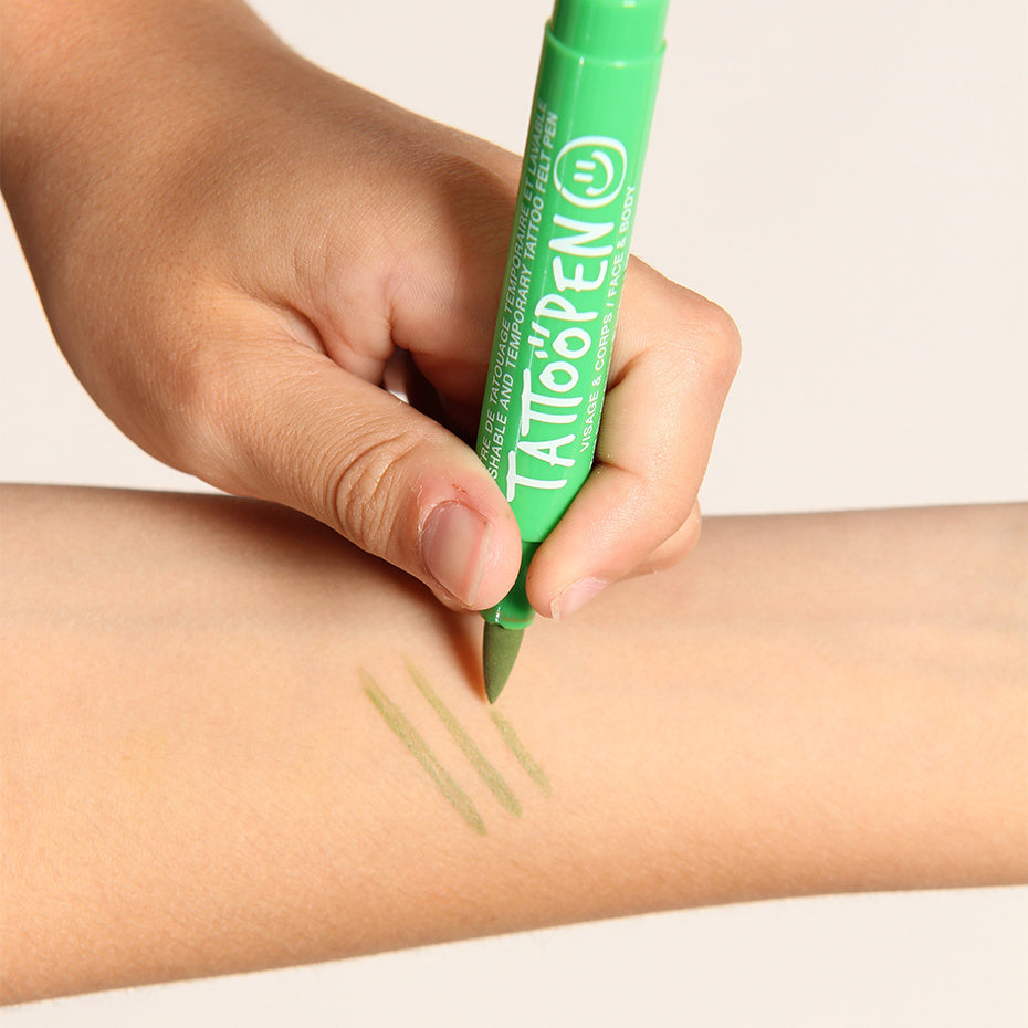 Zmywalny Marker do Ciała i Twarzy dla Dzieci, Zielony, 2,5 g - Nailmatic Tattoopen