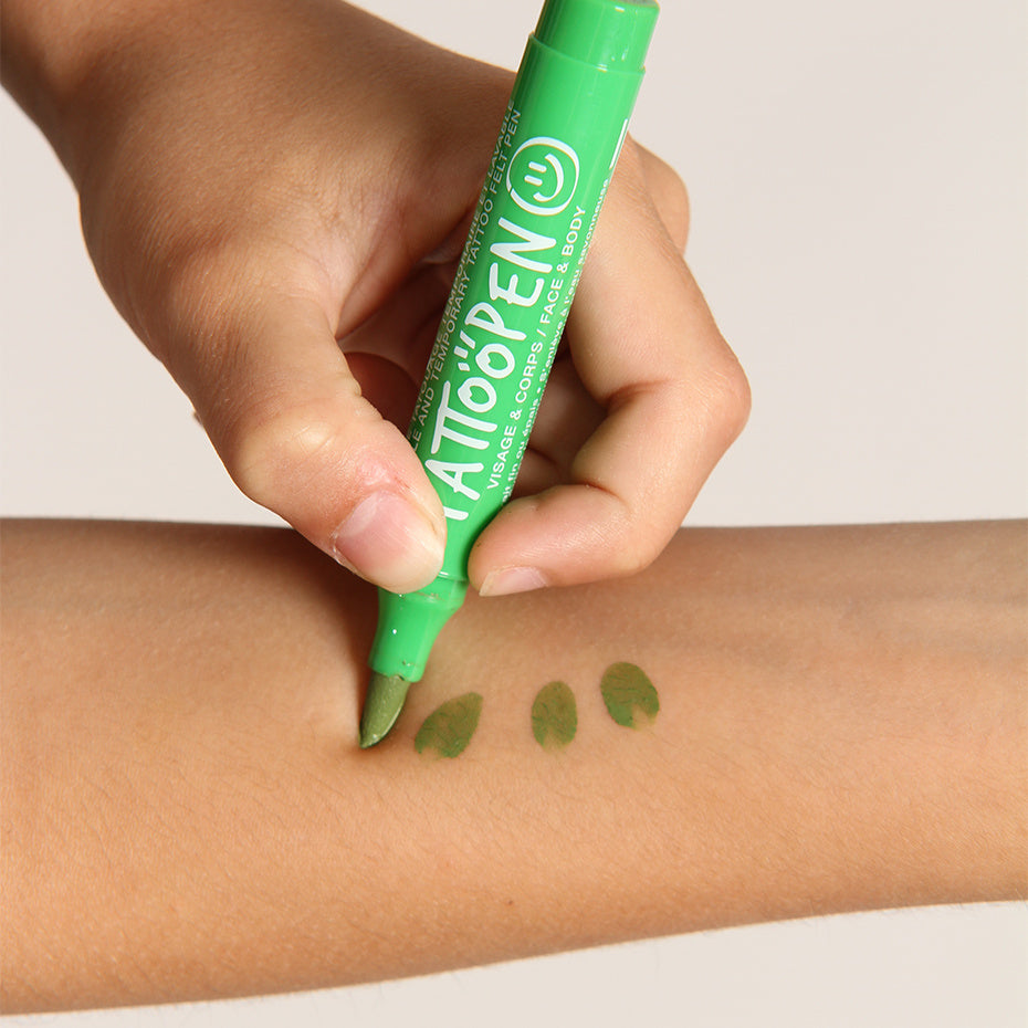 Zmywalny Marker do Ciała i Twarzy dla Dzieci, Zielony, 2,5 g - Nailmatic Tattoopen