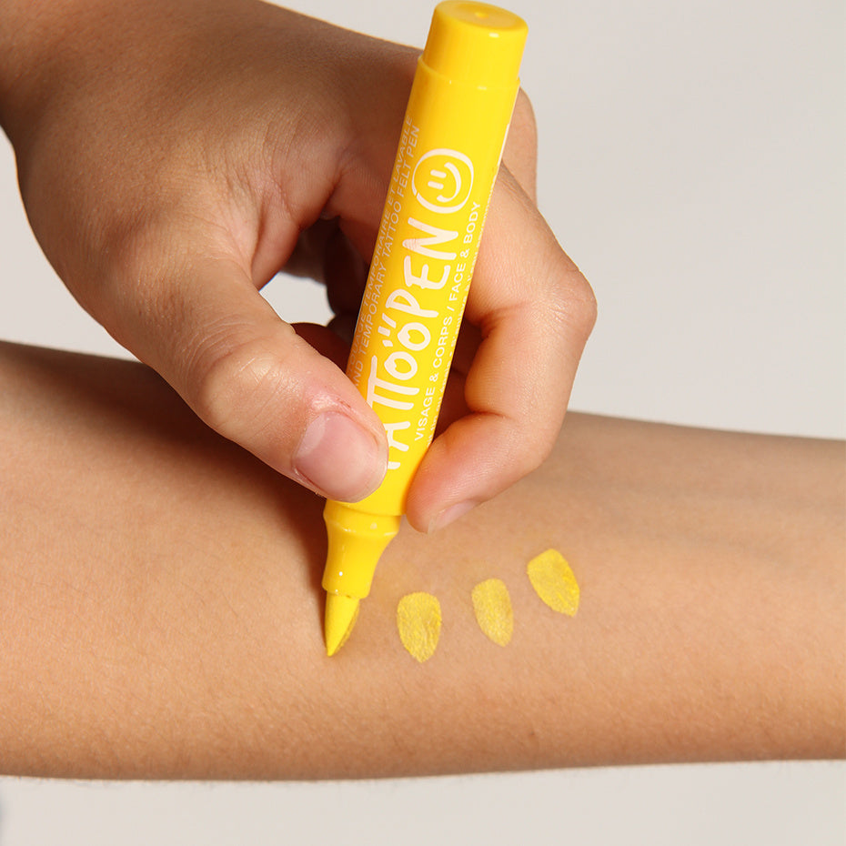 Zmywalny Marker do Ciała i Twarzy dla Dzieci, Żółty, 2,5 g- Nailmatic Tattoopen