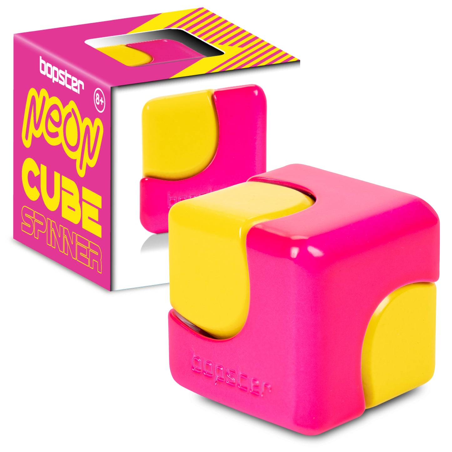 bopster Cube Spinner NEON- różowy/ żółty