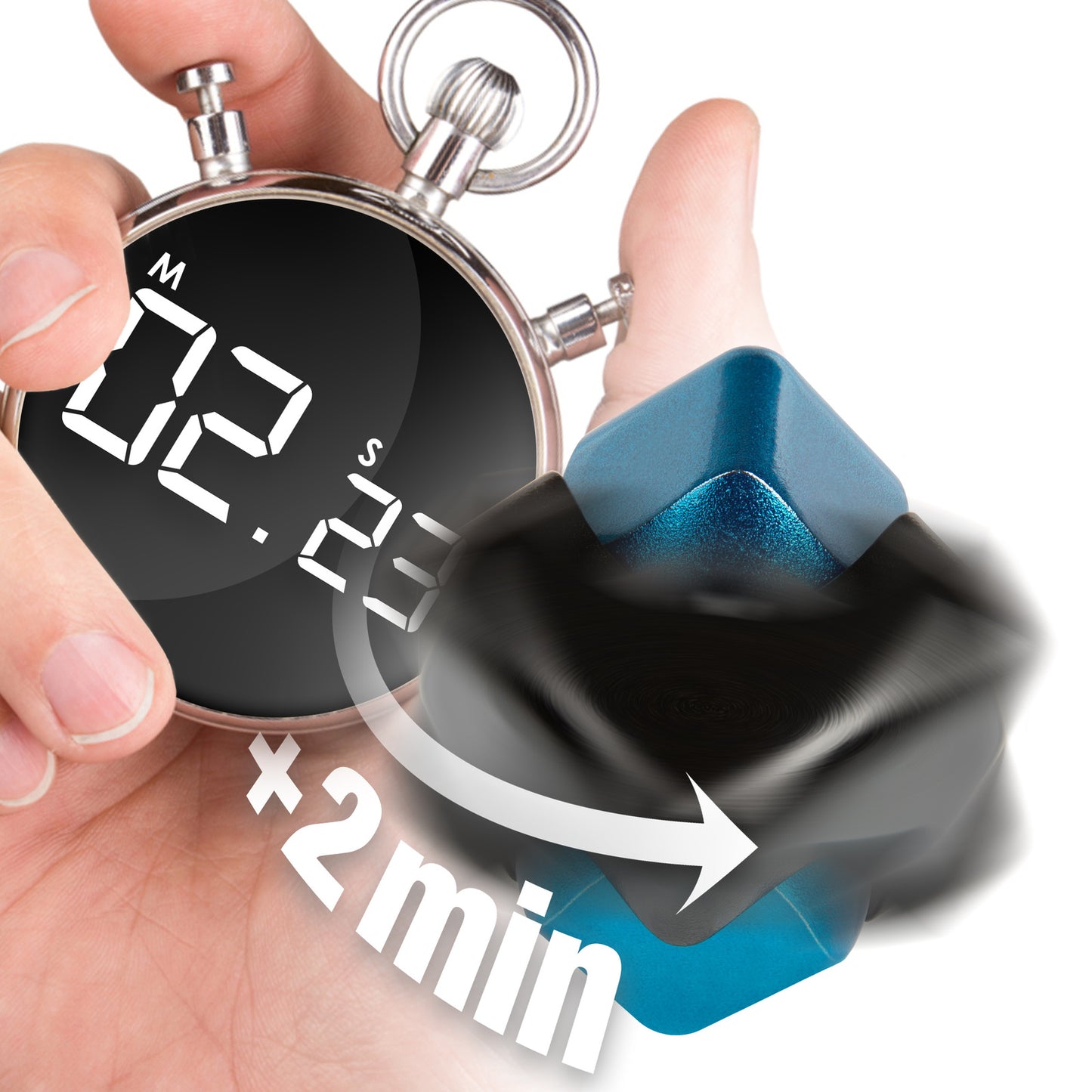 bopster Fidget Cube Spinner - Czarny/Niebieski