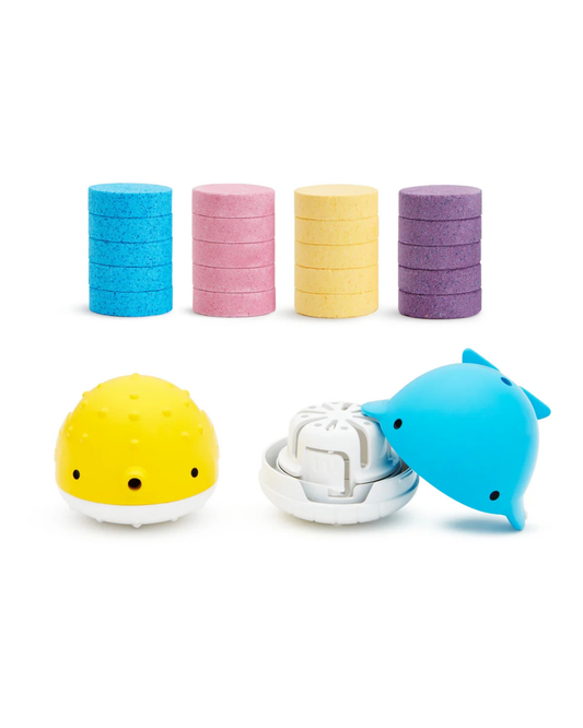 Munchkin Color Buddies™ Zabawki i kolorowe pastylki do kąpieli